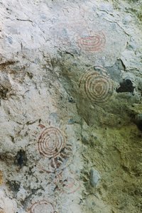 Kenia, Isla Mfangano, cerca de Ukula, pinturas rupestres prehistóricas de Unknown